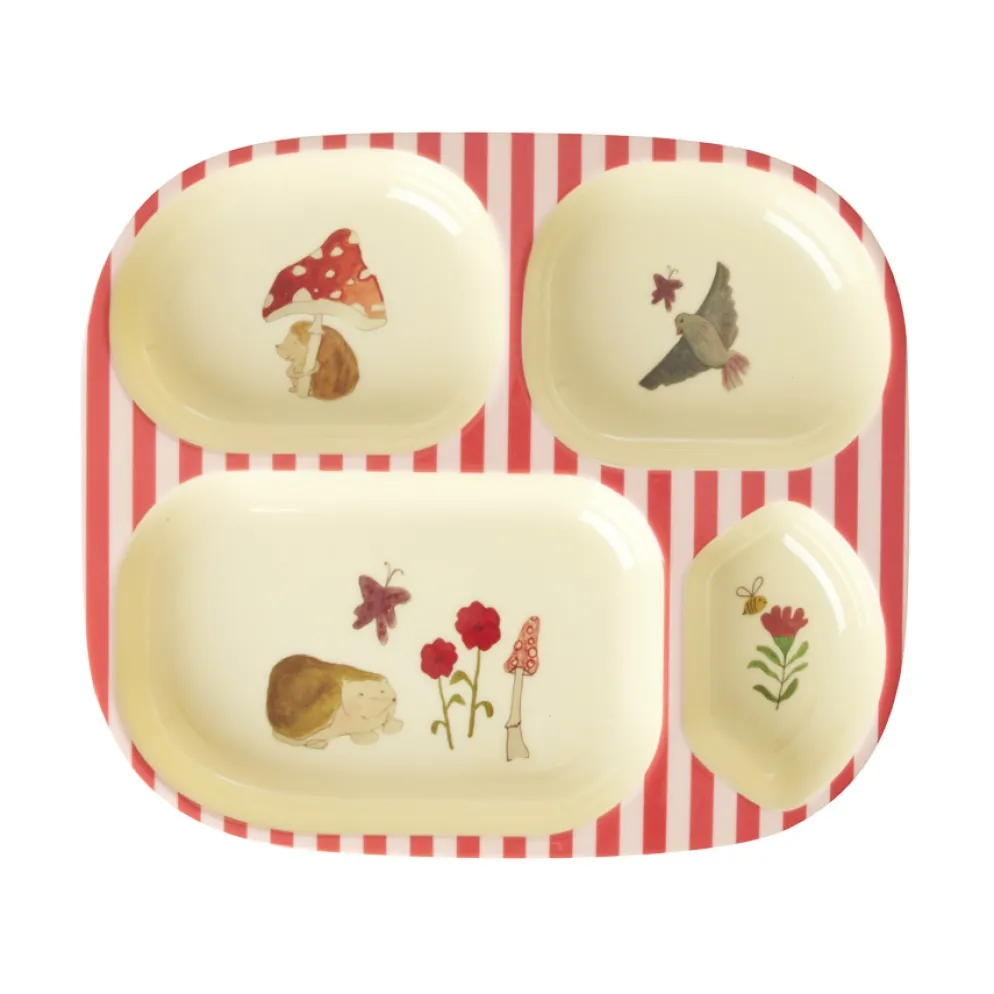 Rice Melamin-Geschirr Baby Geschenkbox Pink Happy Forest 4-teilig