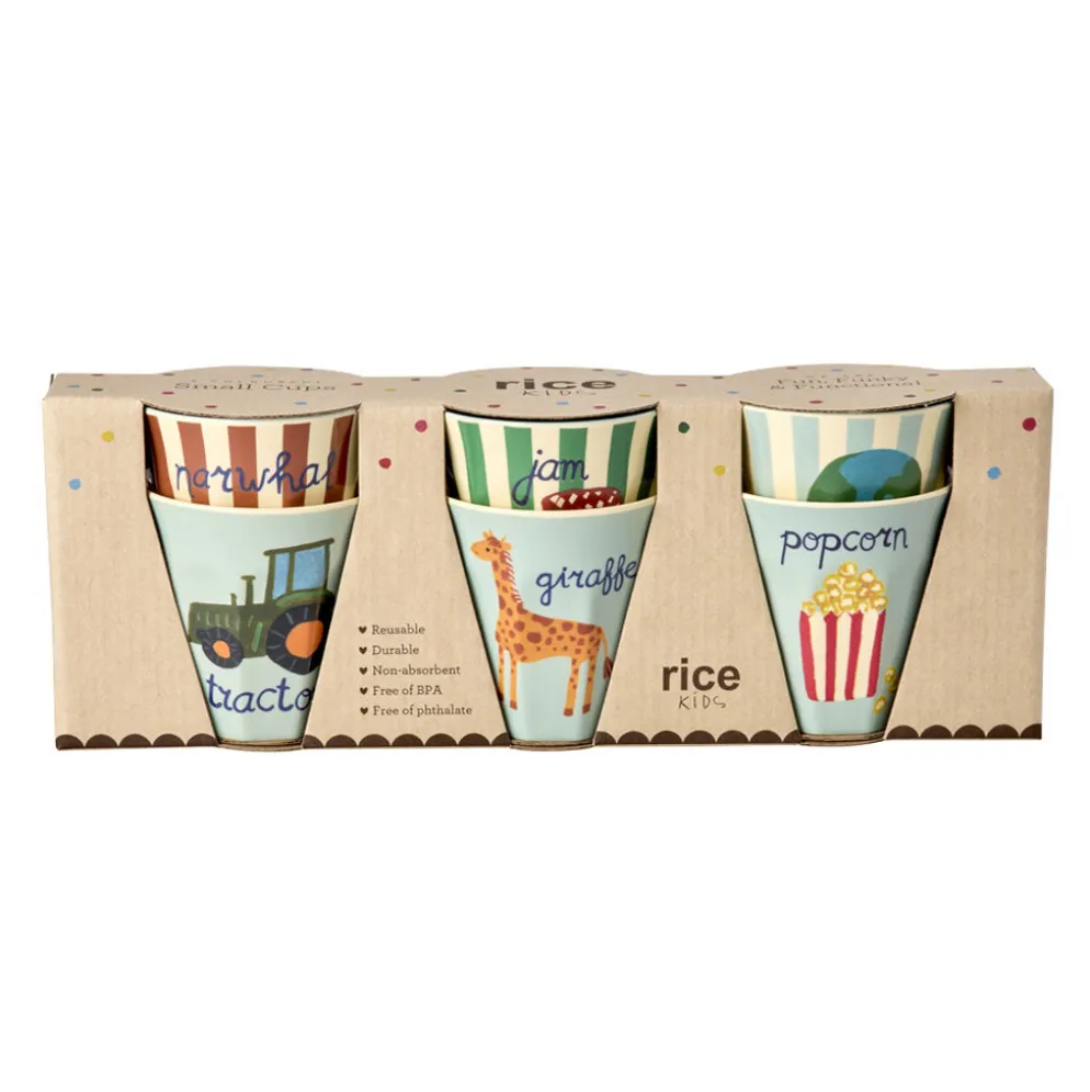 Rice Melamin Kinderbecher ABC 6er-Set 160 ml
