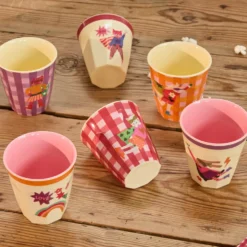 Rice Melamin Kinderbecher Hero Pink 6er-Set