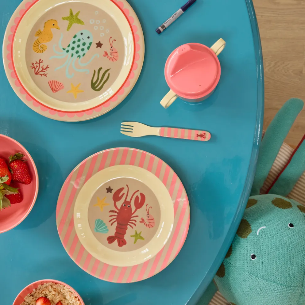 Rice Melamin Kinderteller Coral Ocean Print