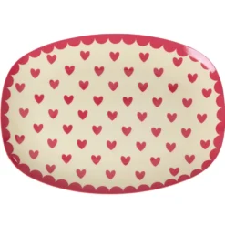 Rice Melamin Kleiner Teller Oval Favorite Hearts Red Kiss