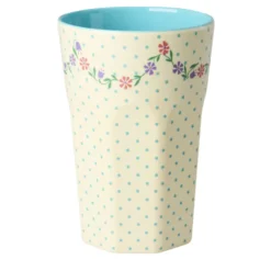 Rice Melamin Lattebecher Dots and Flowers 400 ml