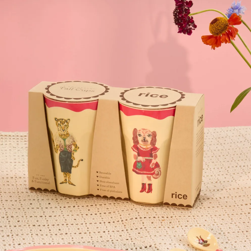 Rice Melamin Lattebecher Nathalie Lété Red Kiss 2er-Set