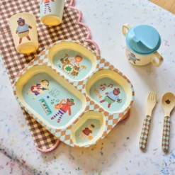 Rice Melamin Melamin-Geschirr Geschenkbox Blue Music Band 4-teilig