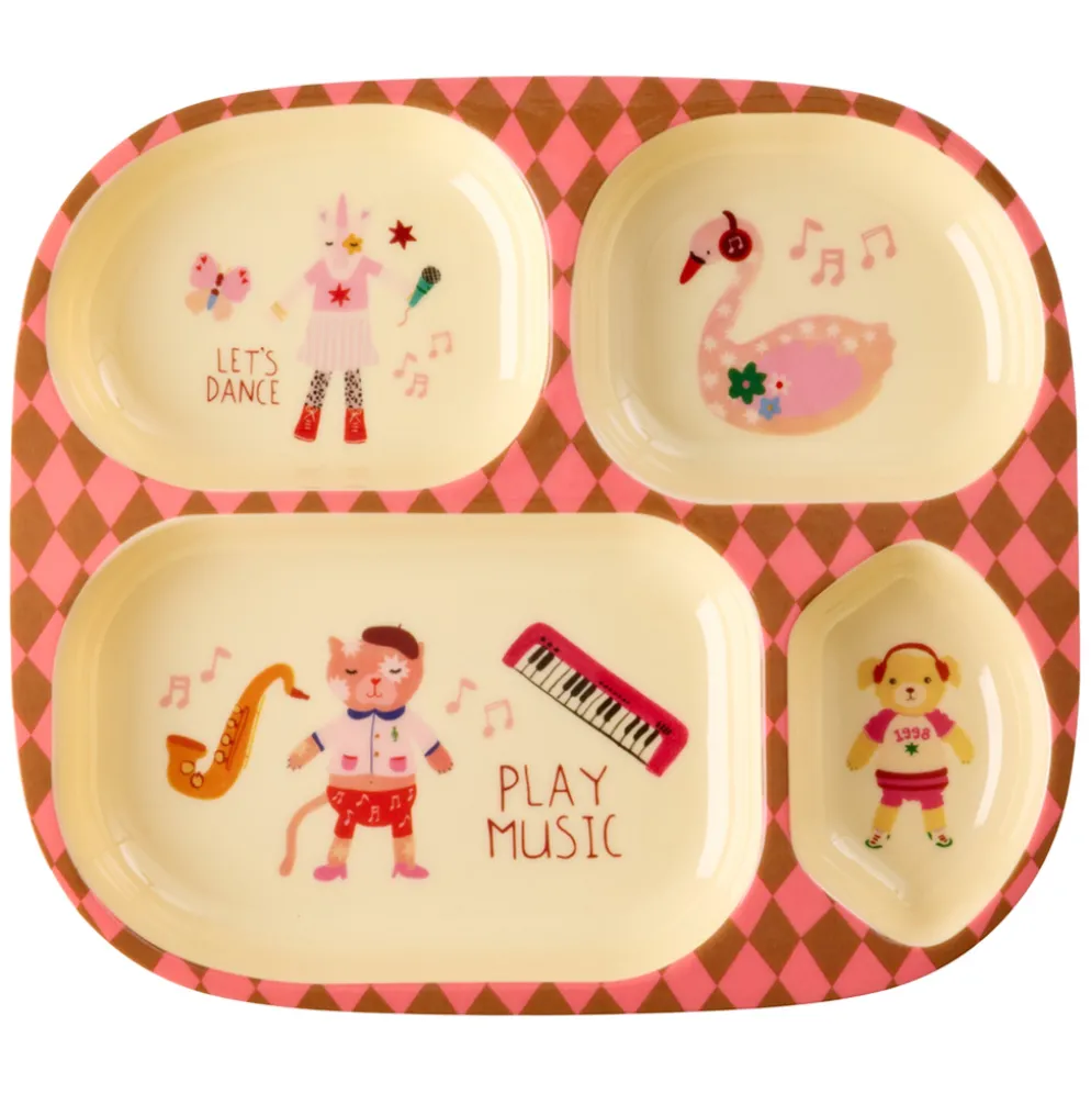 Rice Melamin Melamin-Geschirr Geschenkbox Pink Music Band 4-teilig