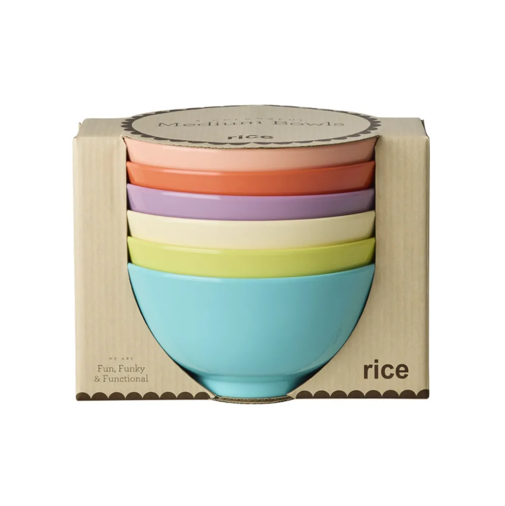 Rice Melamin Schüssel Medium Glory Days Colors 700 ml 6er-Set