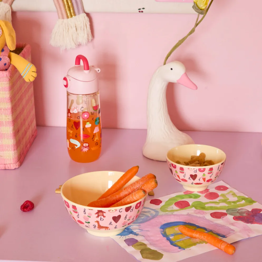 Rice Melamin Schüssel Pink ABC 700 ml