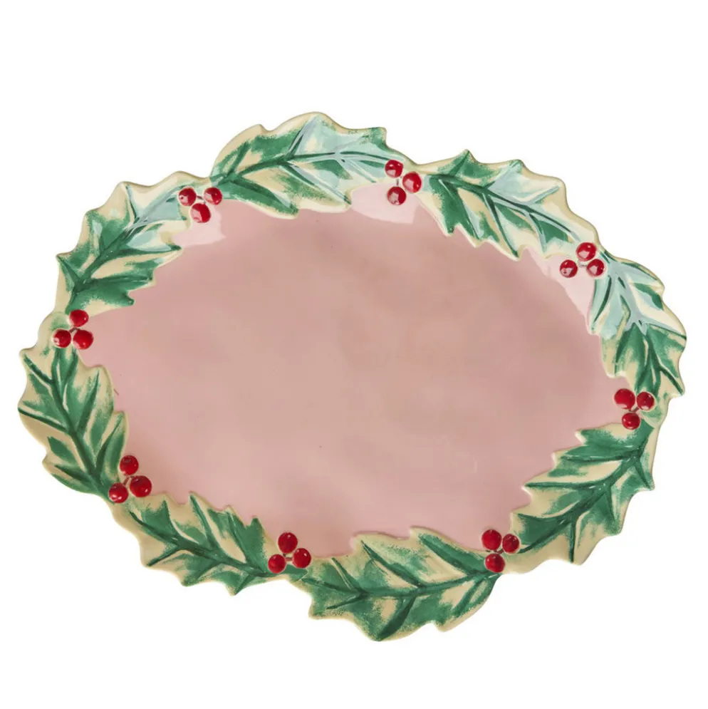 Rice Melamin Servierteller Xmas Pink Hawthorn Edge