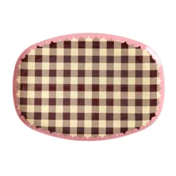 Rice Melamin Teller Oval Check Me Out