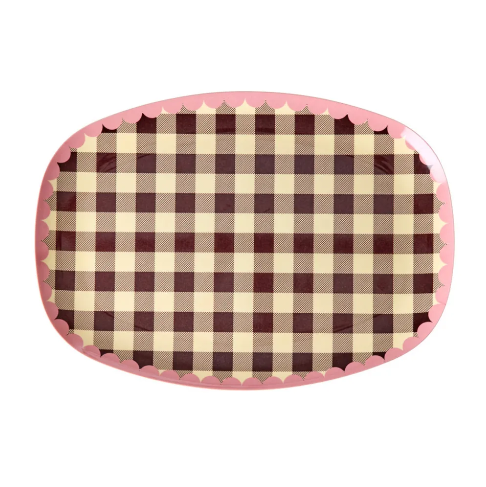 Rice Melamin Teller Oval Check Me Out