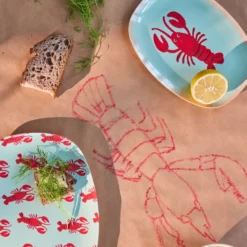 Rice Melamin Teller Oval New Lobster