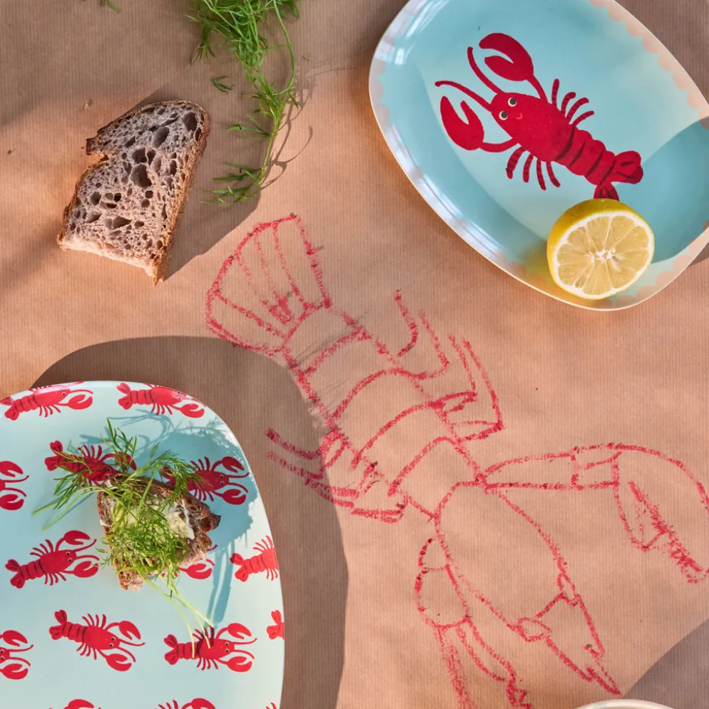 Rice Melamin Teller Oval New Lobster