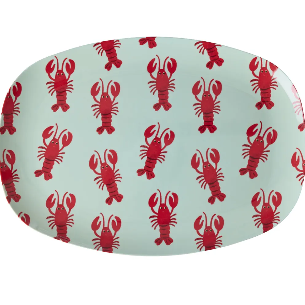 Rice Melamin Teller Oval New Lobster