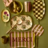 Rice Melamin Teller Oval Retro Bouquet