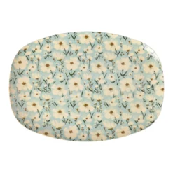Rice Melamin Teller Oval Summer Bloom
