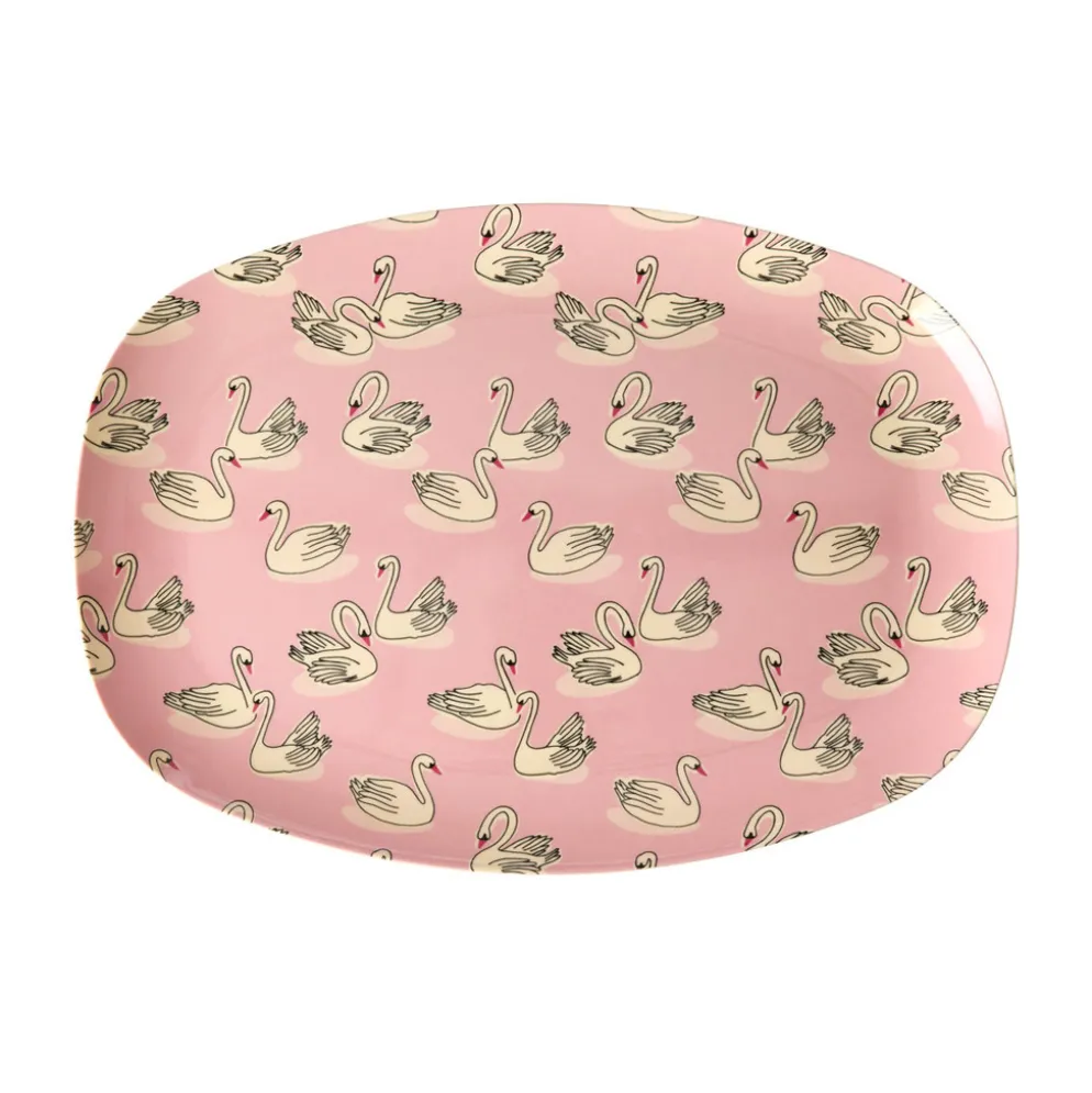 Rice Melamin Teller Oval Swan in Paris