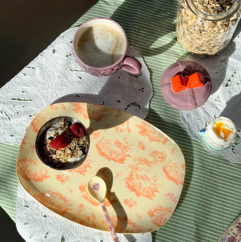 Rice Melamin Teller Oval Toile de rice