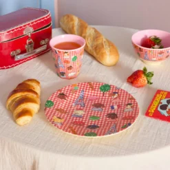Rice Melamin Teller Red Kids Paris 20 cm