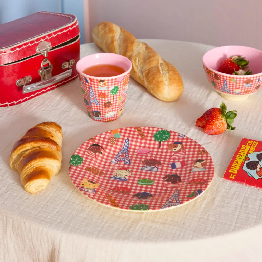 Rice Melamin Teller Red Kids Paris 20 cm