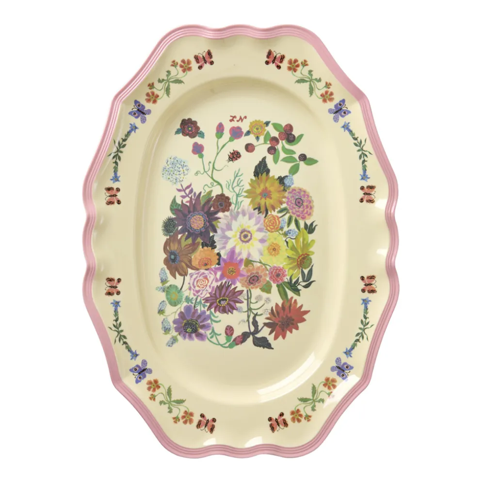 Rice Melamin Vintage Servierteller Nathalie Lété Pink 36,5 cm