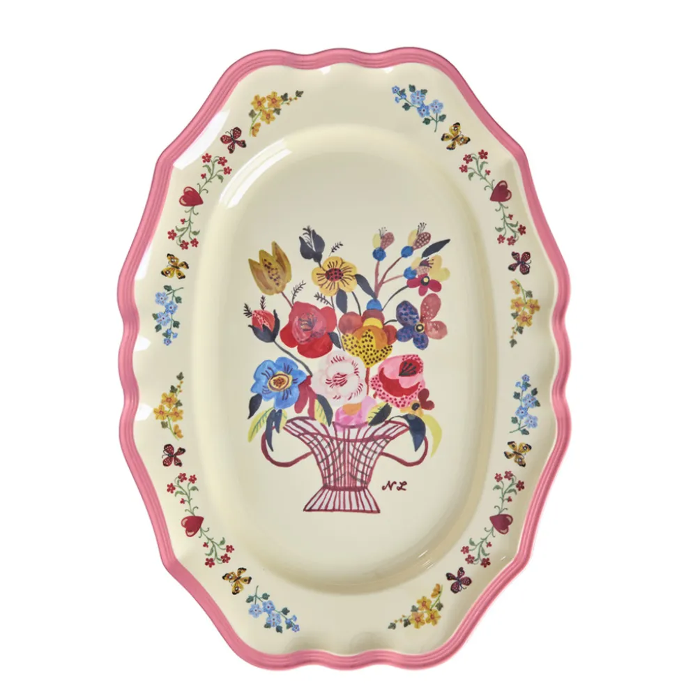 Rice Melamin Vintage Servierplatte Nathlie Lété Neon Pink Large
