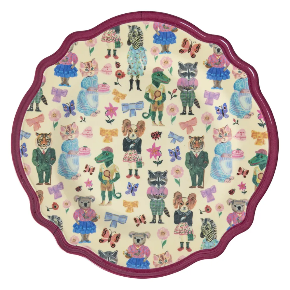 Rice Melamin Vintage Speiseteller Nathalie Lété Bordeaux 28 cm