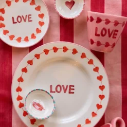 Rice Schale Keramik handbemalt LOVE Pink 300 ml