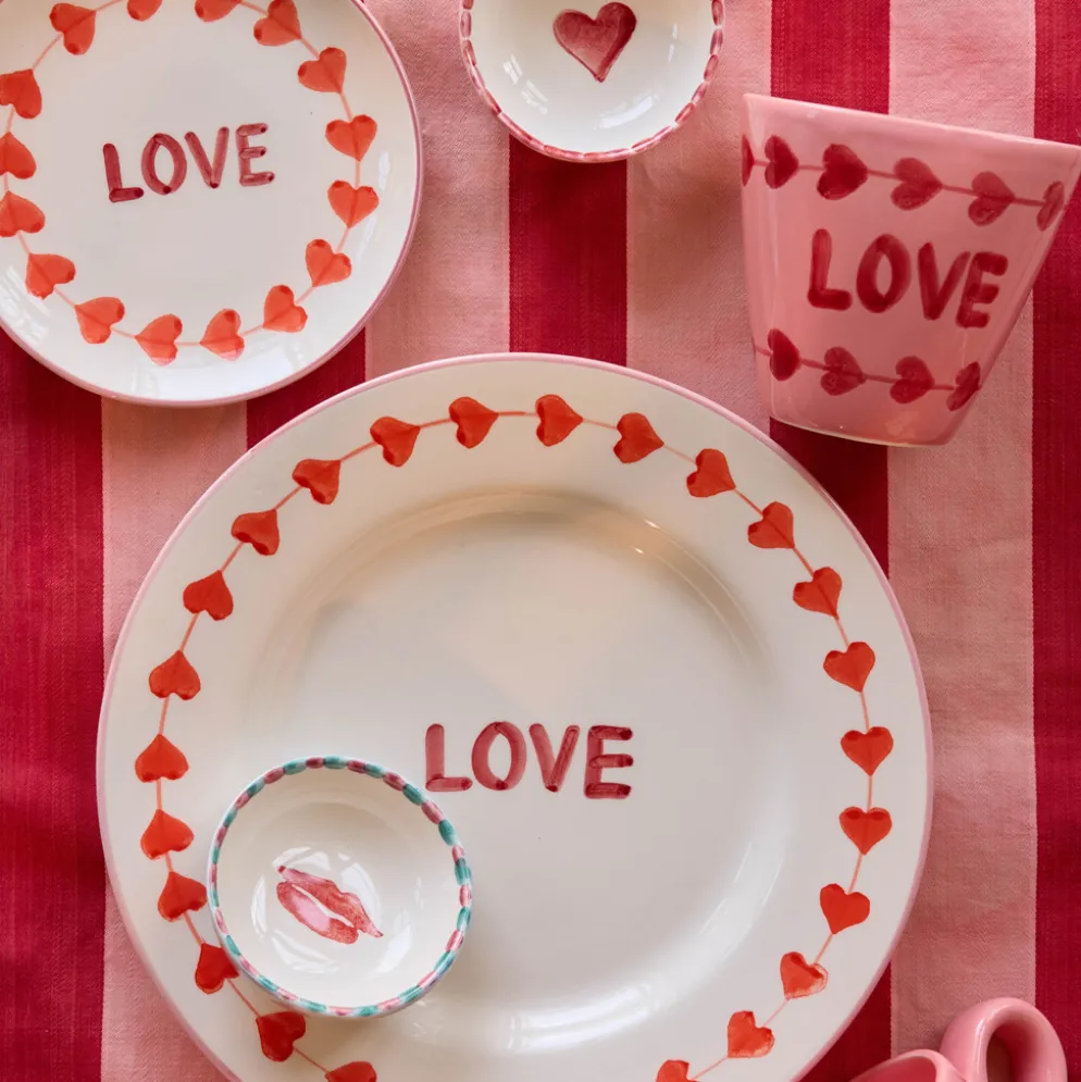 Rice Schale Keramik handbemalt LOVE Pink 300 ml