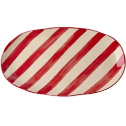 Rice Servierplatte Keramik Red Stripes Medium