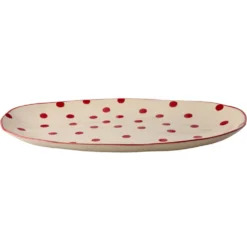 Rice Servierplatte Keramik Red Dots Large