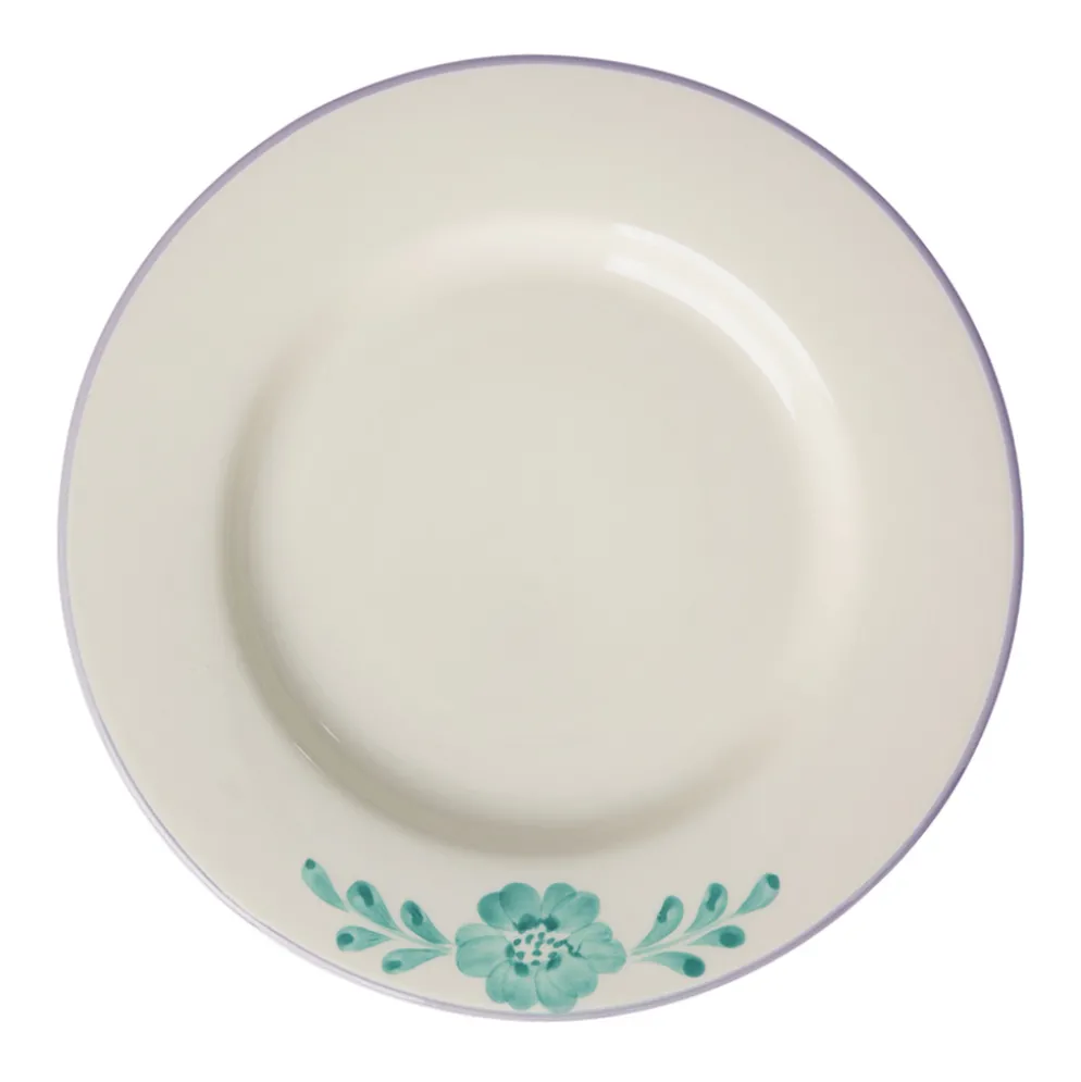 Rice Speiseteller Keramik handbemalt Green Flower Vine