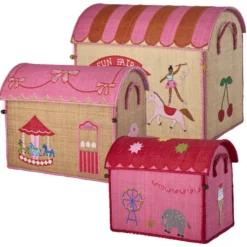 Rice Spielzeugkorb Fun Fair Pink