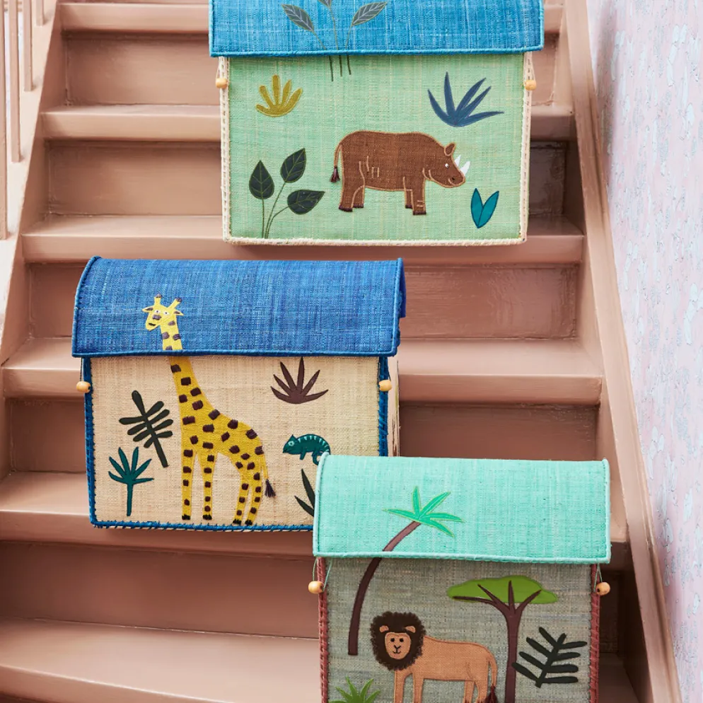 Rice Spielzeugkorb Jungle Blue
