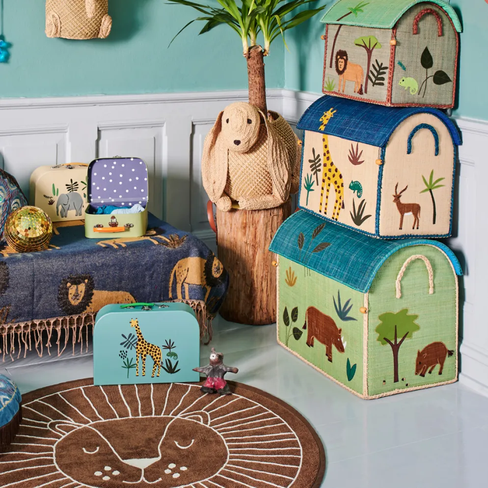 Rice Spielzeugkorb Jungle Blue