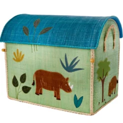 Rice Spielzeugkorb Jungle Blue