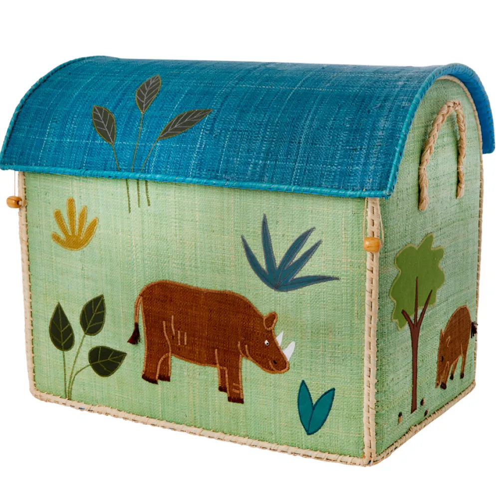 Rice Spielzeugkorb Jungle Blue