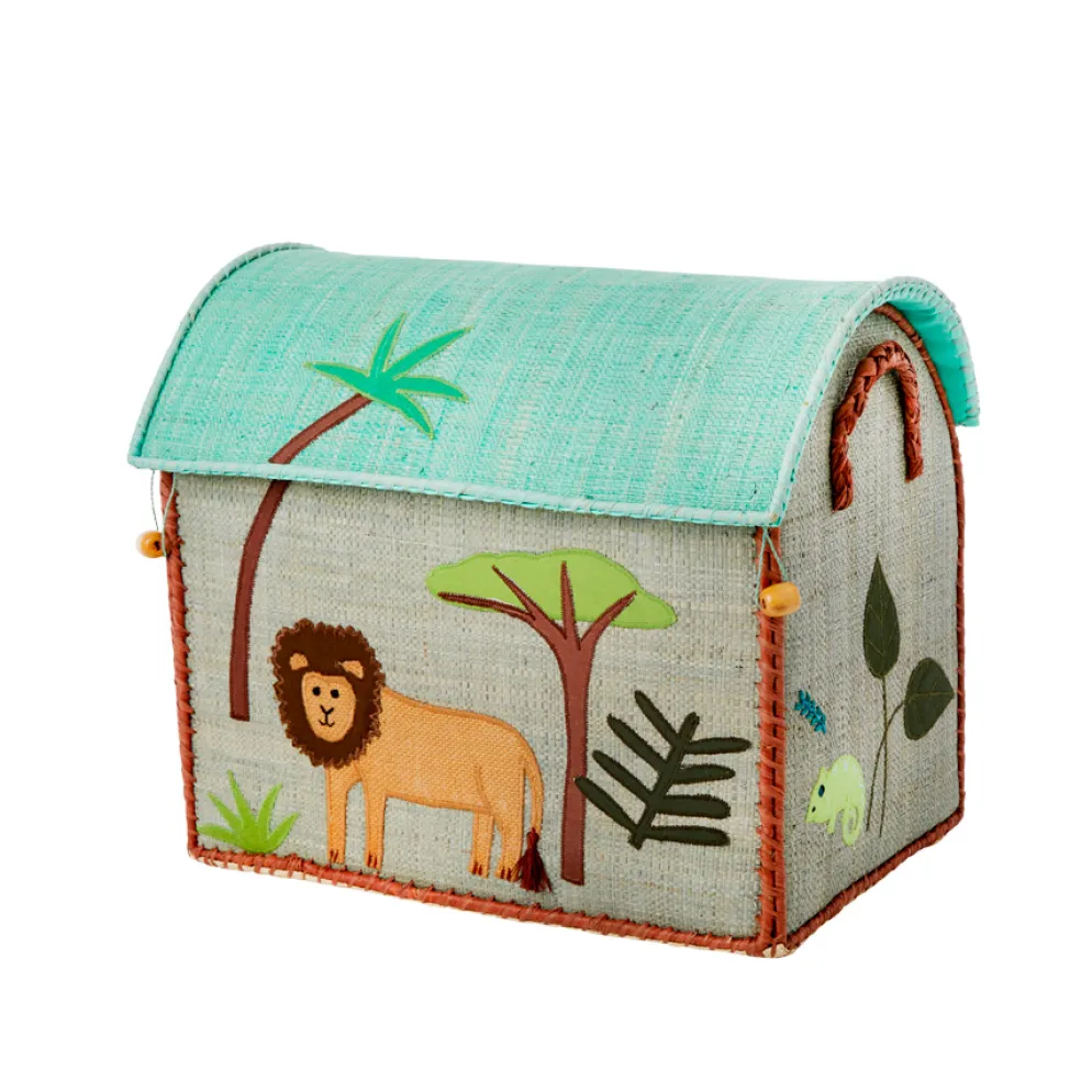 Rice Spielzeugkorb Jungle Blue