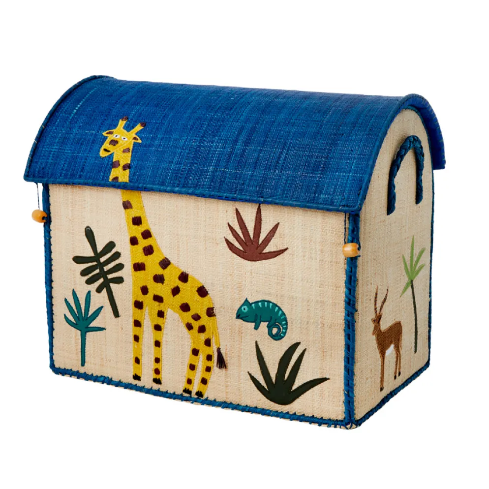 Rice Spielzeugkorb Jungle Blue