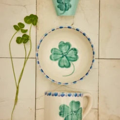 Rice Tasse Keramik handbemalt Good Luck Clover 420 ml
