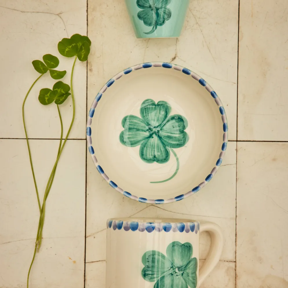 Rice Tasse Keramik handbemalt Good Luck Clover 420 ml