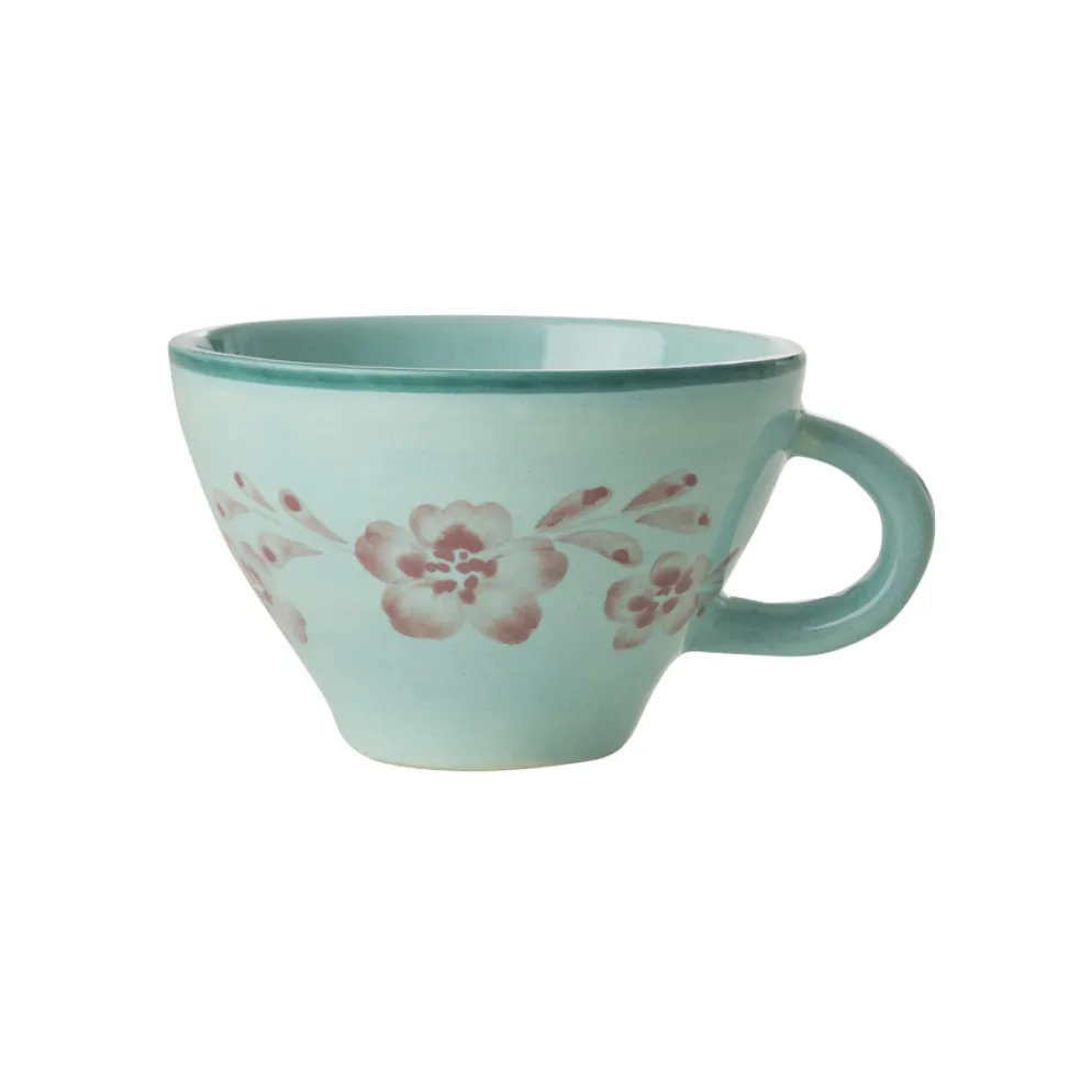 Rice Teetasse Keramik handbemalt Soft Pink Flower Vine 150 ml