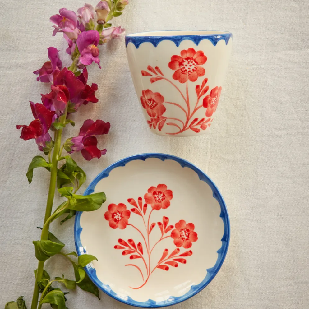 Rice Teller Keramik handbemalt Vintage Flower 15 cm
