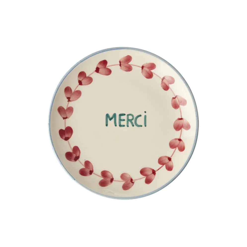 Rice Teller Keramik handbemalt MERCI 15 cm