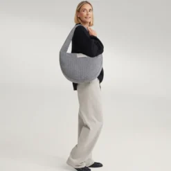 Studio Noos Tasche Cross Body Flannel Chalkstripe Light Grey