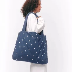 Studio Noos Tasche Denim Dark Blue White Hearts Mom-Bag