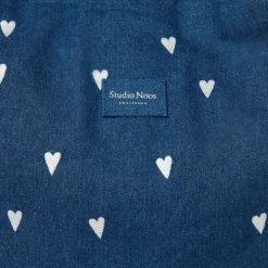 Studio Noos Tasche Denim Dark Blue White Hearts Mom-Bag