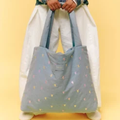 Studio Noos Tasche Denim Light Blue Hearts Mom-Bag