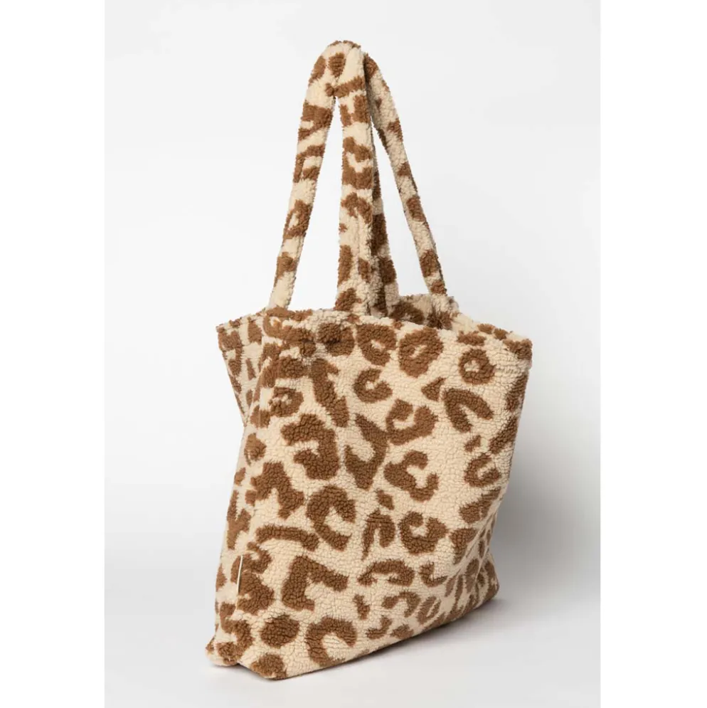 Studio Noos Tasche Ecru Leopard Teddy mom-bag