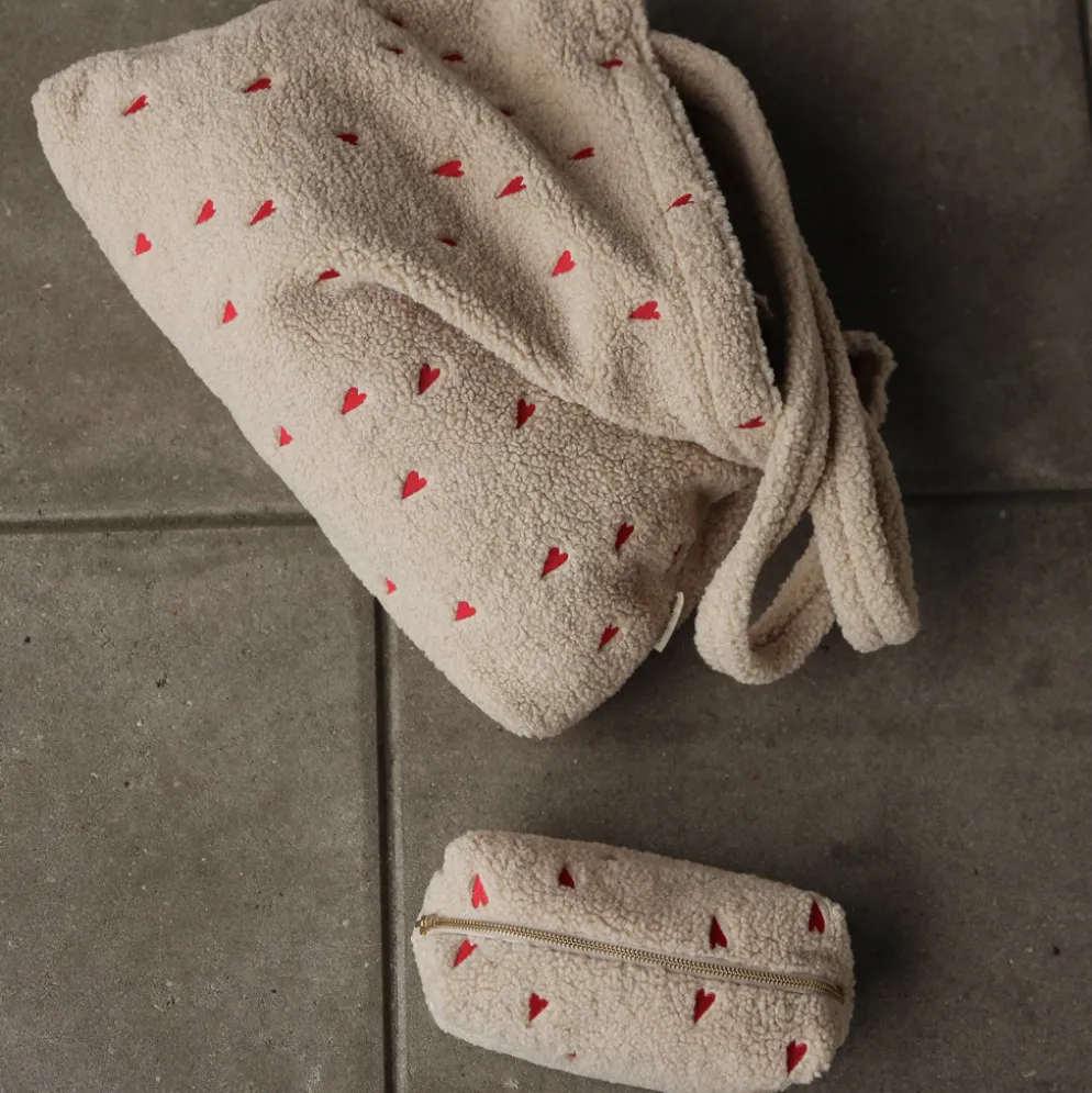 Studio Noos Tasche Ecru Teddy Hearts mom-bag