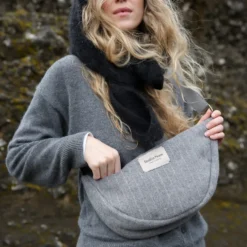 Studio Noos Tasche Fanny Pack Flannel Chalkstripe Light Grey
